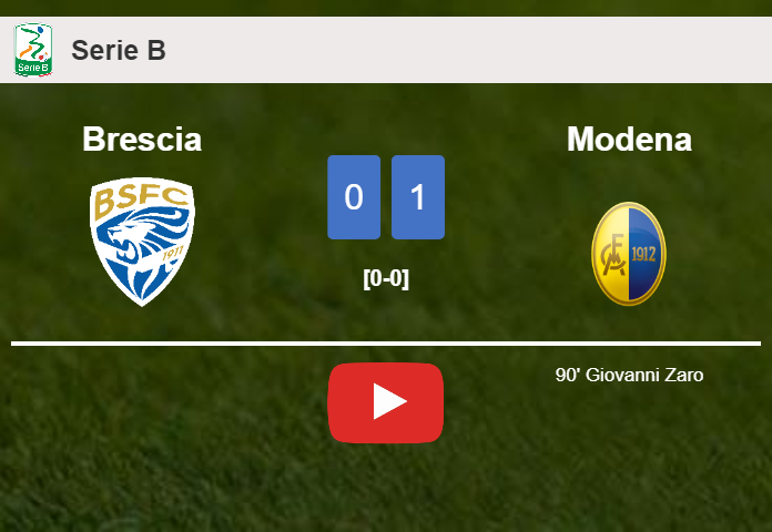 Modena conquers Brescia 1-0 with a late goal scored by G. Zaro. HIGHLIGHTS