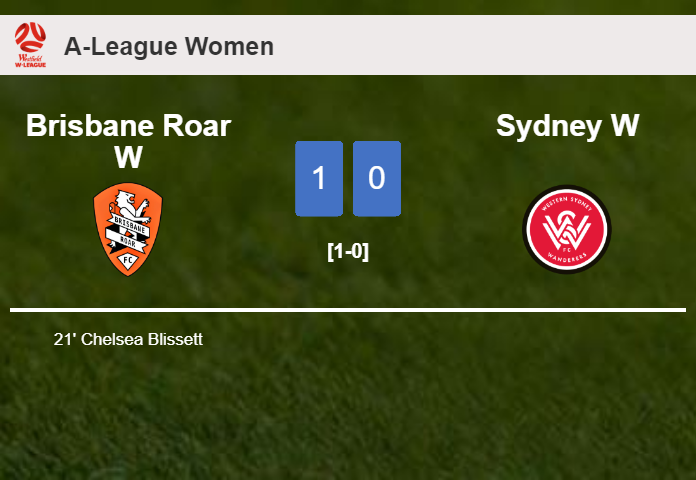 Brisbane Roar W overcomes Sydney W 1-0 with a goal scored by C. Blissett