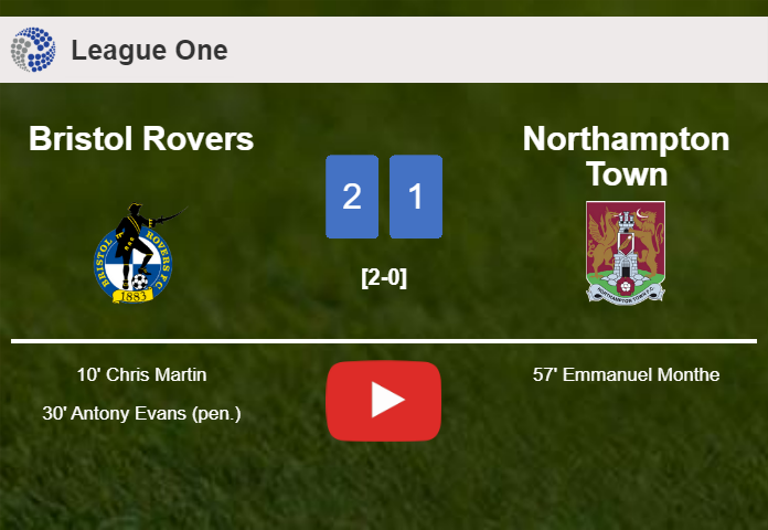 Bristol Rovers prevails over Northampton Town 2-1. HIGHLIGHTS