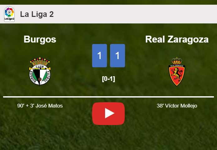 Burgos grabs a draw against Real Zaragoza. HIGHLIGHTS
