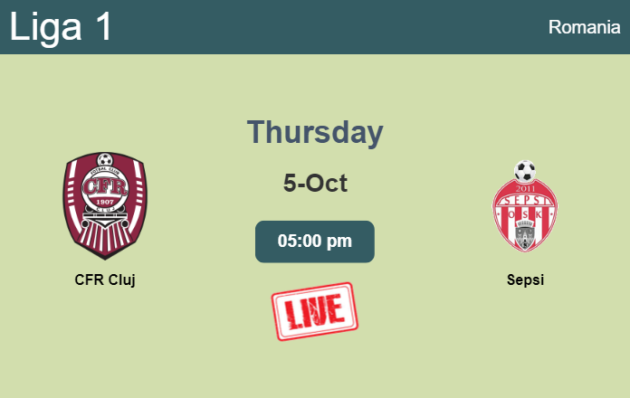 How to watch CFR Cluj vs. Sepsi on live stream and at what time