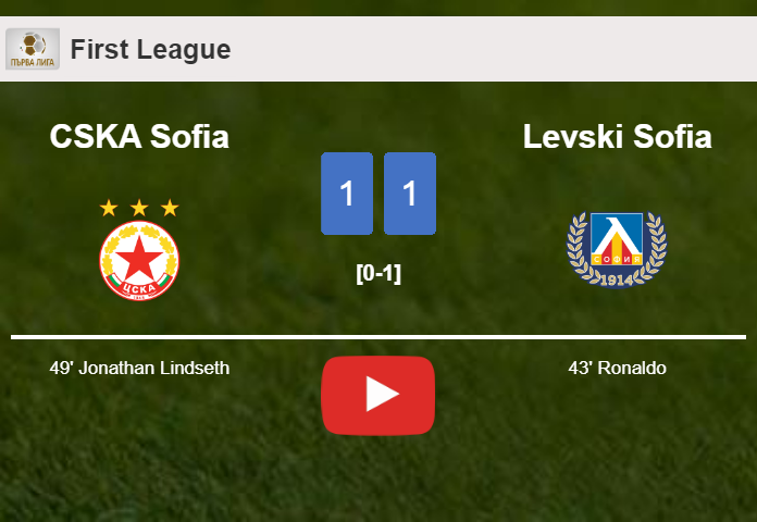 CSKA Sofia and Levski Sofia draw 1-1 on Saturday. HIGHLIGHTS