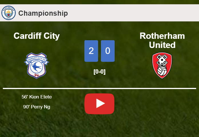 Cardiff City surprises Rotherham United with a 2-0 win. HIGHLIGHTS