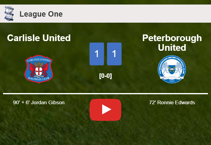 Carlisle United snatches a draw against Peterborough United. HIGHLIGHTS