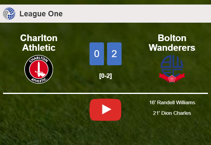 Bolton Wanderers defeated Charlton Athletic with a 2-0 win. HIGHLIGHTS