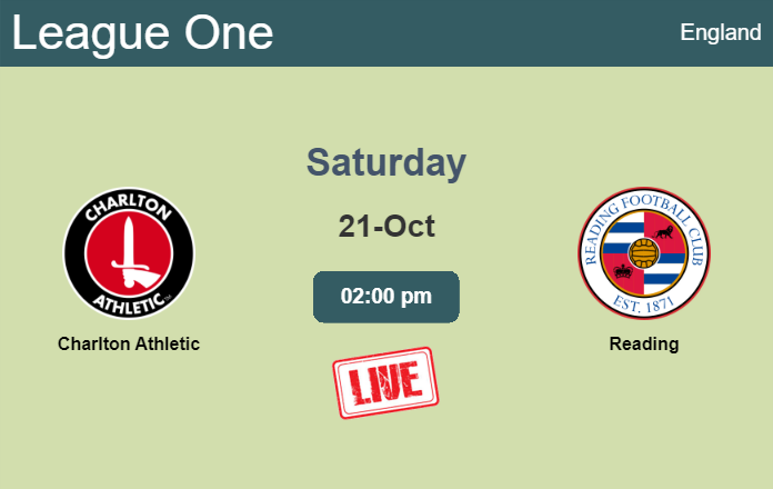How to watch Charlton Athletic vs. Reading on live stream and at what time