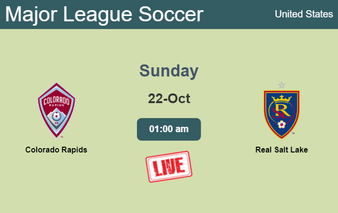 How to watch Colorado Rapids vs. Real Salt Lake on live stream and at what time