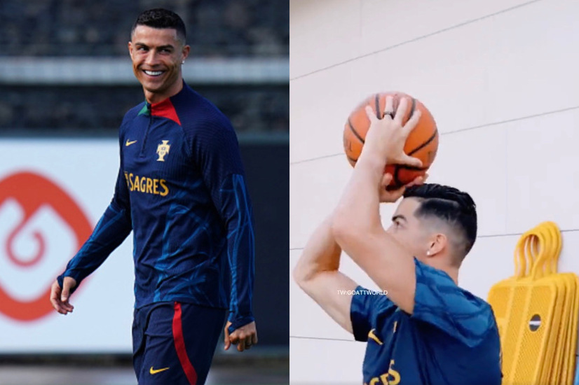 Cristiano Ronaldo Displays Basketball Skills During Portugal’s Training