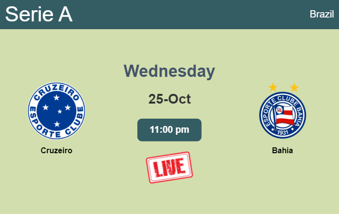 How to watch Cruzeiro vs. Bahia on live stream and at what time