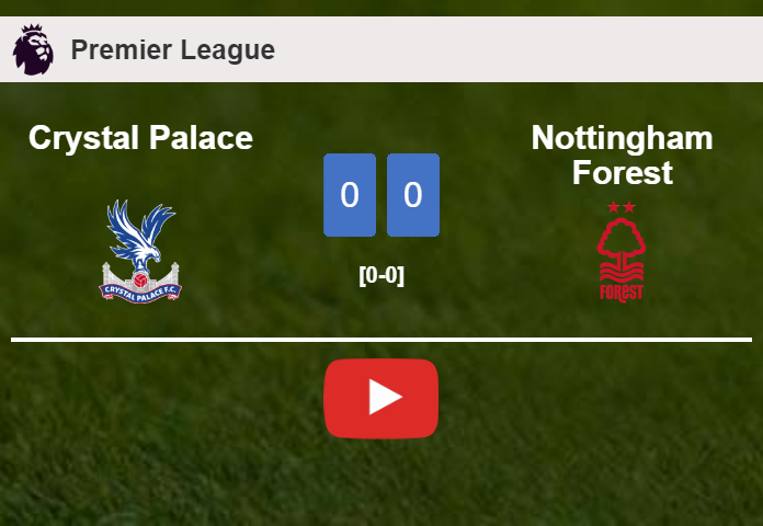 Crystal Palace draws 0-0 with Nottingham Forest on Saturday. HIGHLIGHTS