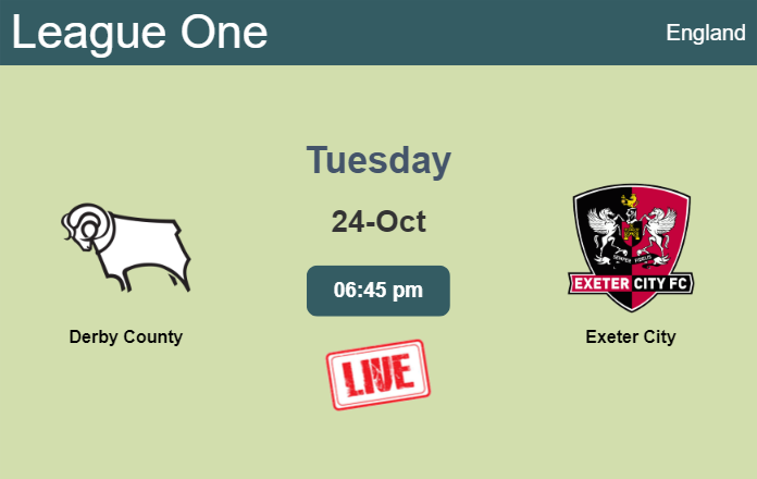 How to watch Derby County vs. Exeter City on live stream and at what time