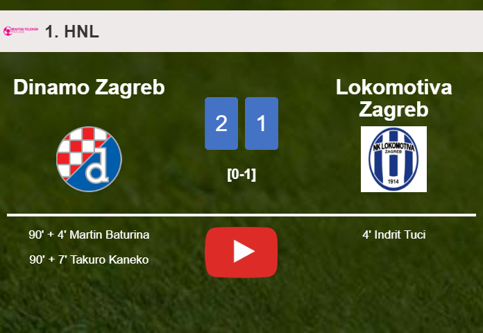 Dinamo Zagreb recovers a 0-1 deficit to overcome Lokomotiva Zagreb 2-1. HIGHLIGHTS