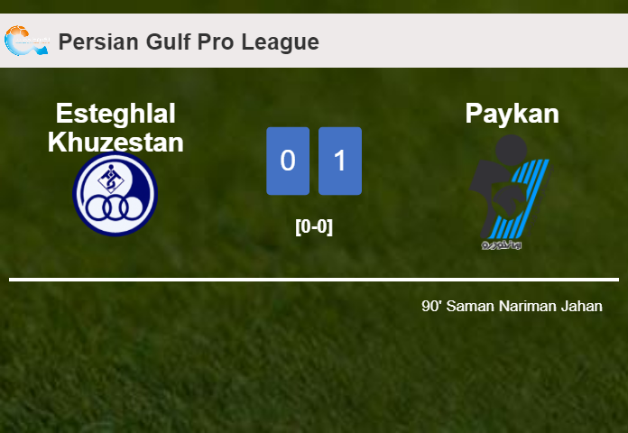 Paykan prevails over Esteghlal Khuzestan 1-0 with a late goal scored by S. Nariman