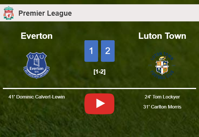 Luton Town beats Everton 2-1. HIGHLIGHTS