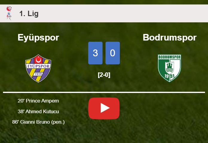 Eyüpspor beats Bodrumspor 3-0. HIGHLIGHTS