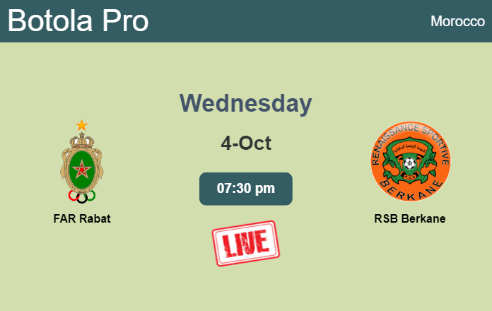 How to watch FAR Rabat vs. RSB Berkane on live stream and at what time