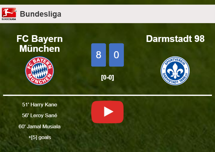 FC Bayern München destroys Darmstadt 98 8-0 with an outstanding performance. HIGHLIGHTS