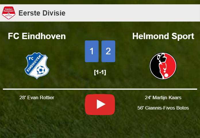 Helmond Sport overcomes FC Eindhoven 2-1. HIGHLIGHTS