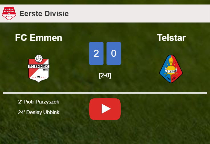FC Emmen surprises Telstar with a 2-0 win. HIGHLIGHTS