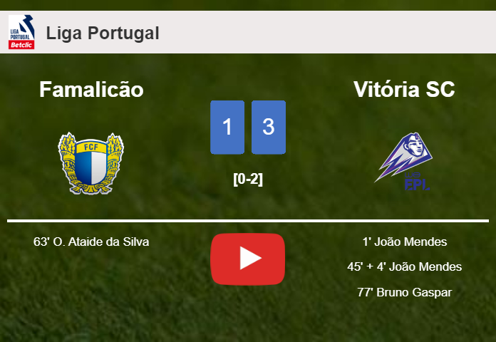 Vitória SC conquers Famalicão 3-1. HIGHLIGHTS