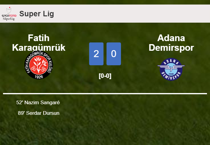 Fatih Karagümrük defeated Adana Demirspor with a 2-0 win