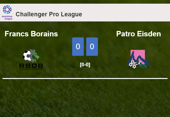 Francs Borains draws 0-0 with Patro Eisden on Sunday