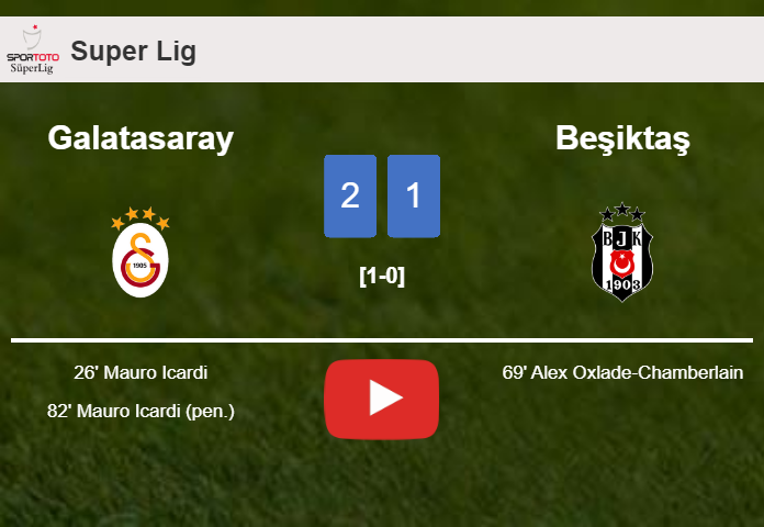 Galatasaray prevails over Beşiktaş 2-1 with M. Icardi scoring 2 goals. HIGHLIGHTS