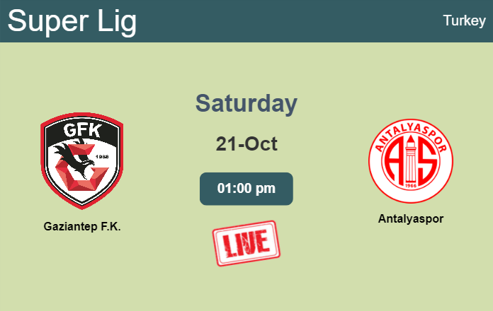 How to watch Gaziantep F.K. vs. Antalyaspor on live stream and at what time