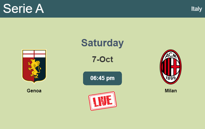 How to watch Genoa vs. Milan on live stream and at what time