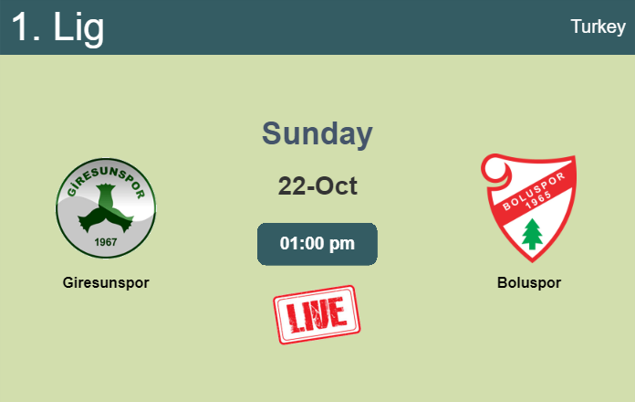 How to watch Giresunspor vs. Boluspor on live stream and at what time