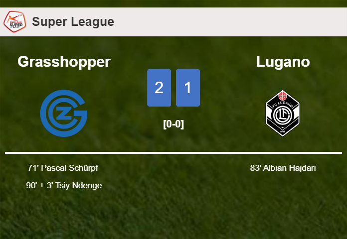 Grasshopper steals a 2-1 win against Lugano