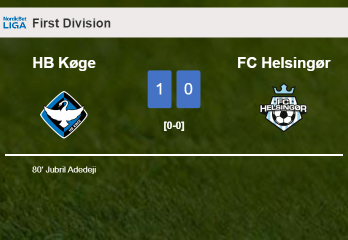 HB Køge conquers FC Helsingør 1-0 with a goal scored by J. Adedeji