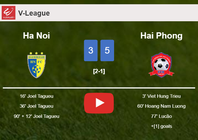 Hai Phong tops Ha Noi 5-3 with 3 goals from Lucão. HIGHLIGHTS