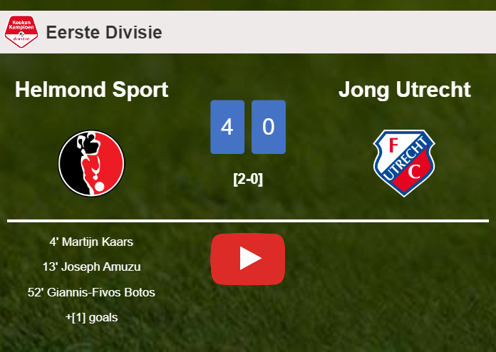 Helmond Sport obliterates Jong Utrecht 4-0 . HIGHLIGHTS
