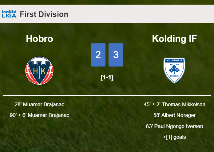 Kolding IF overcomes Hobro 3-2