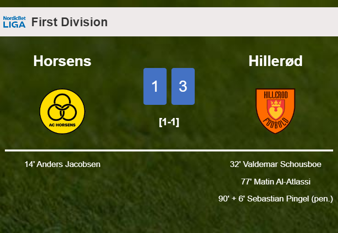 Hillerød beats Horsens 3-1 after recovering from a 0-1 deficit