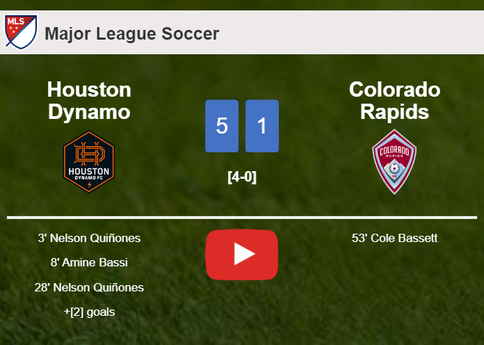 Houston Dynamo liquidates Colorado Rapids 5-1 with a superb performance. HIGHLIGHTS