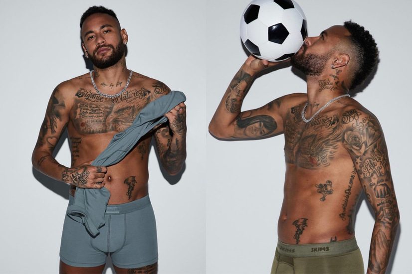 Injured Neymar Jr Joins Forces With Kim Kardashian As The Face Of The Skims Men's Line