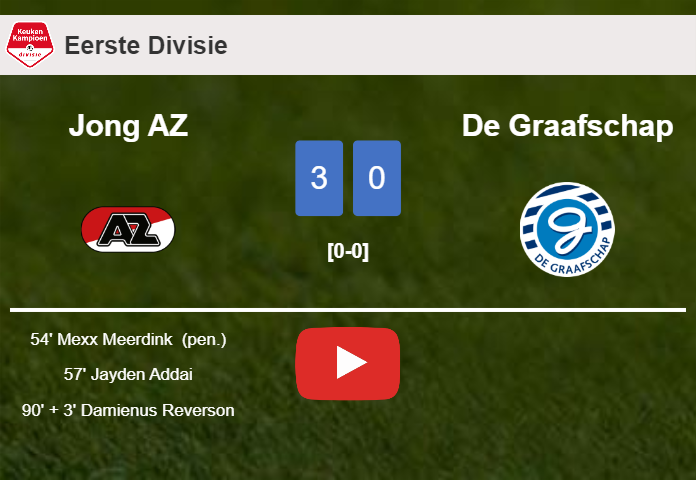 Jong AZ defeats De Graafschap 3-0. HIGHLIGHTS