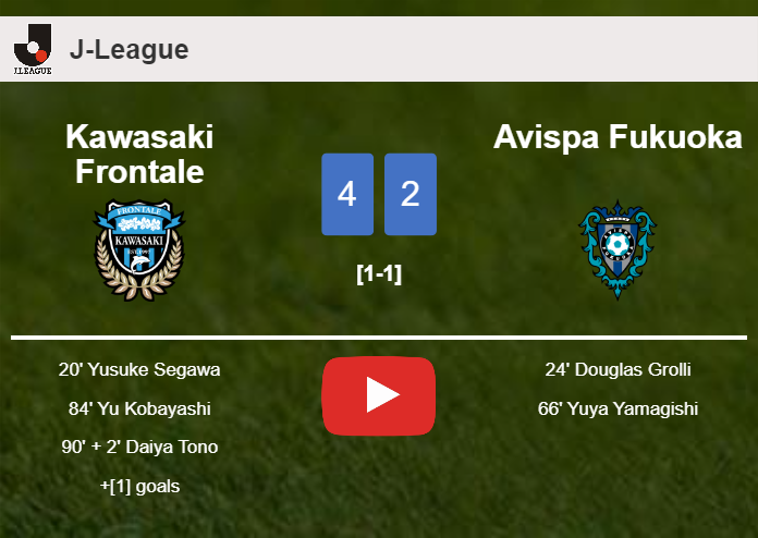 Kawasaki Frontale conquers Avispa Fukuoka after recovering from a 1-2 deficit. HIGHLIGHTS