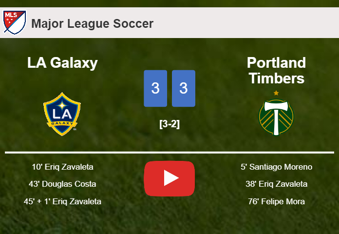 LA Galaxy and Portland Timbers draws a exciting match 3-3 on Saturday. HIGHLIGHTS