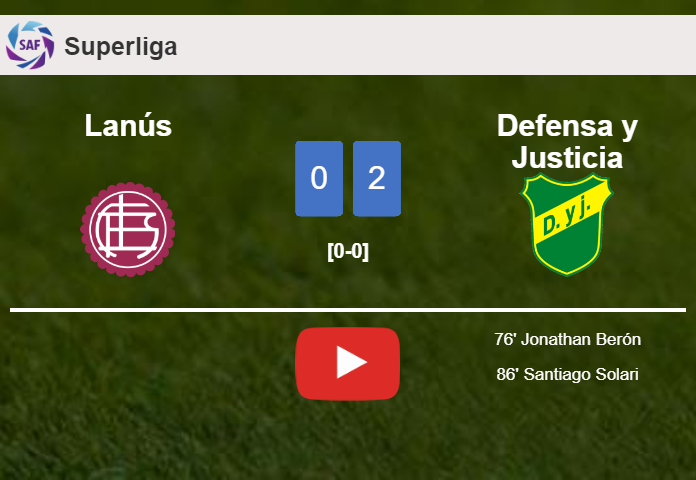 Defensa y Justicia defeated Lanús with a 2-0 win. HIGHLIGHTS