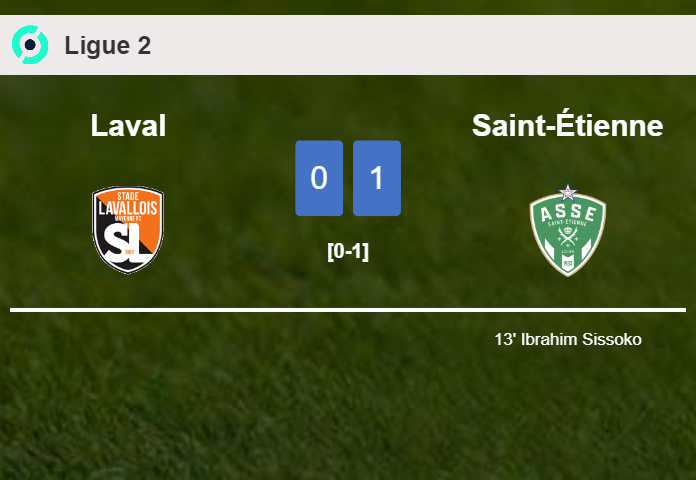 Saint-Étienne conquers Laval 1-0 with a goal scored by I. Sissoko