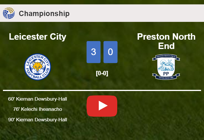 Leicester City crushes Preston North End with 2 goals from K. Dewsbury-Hall. HIGHLIGHTS
