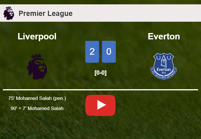 M. Salah scores a double to give a 2-0 win to Liverpool over Everton. HIGHLIGHTS