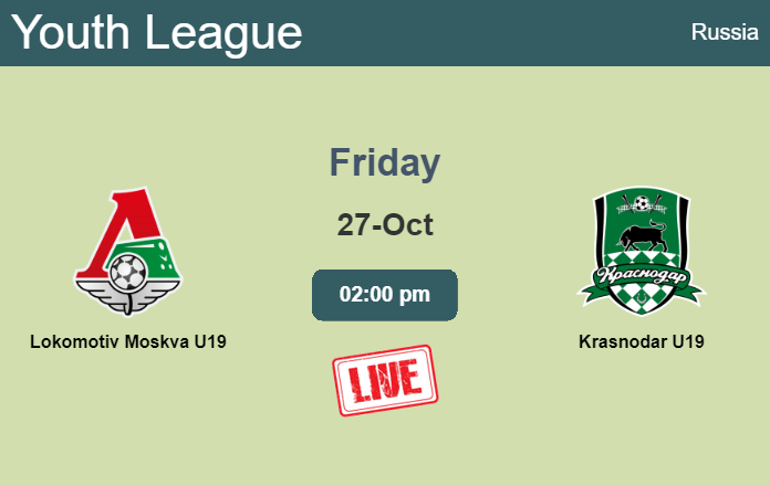 How to watch Lokomotiv Moskva U19 vs. Krasnodar U19 on live stream and at what time