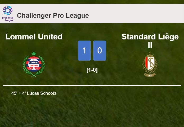 Lommel United overcomes Standard Liège II 1-0 with a goal scored by L. Schoofs