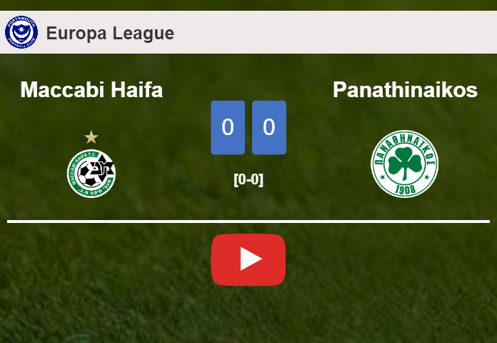 Maccabi Haifa draws 0-0 with Panathinaikos on Thursday. HIGHLIGHTS