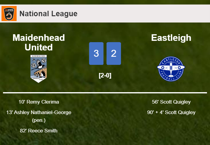 Maidenhead United prevails over Eastleigh 3-2