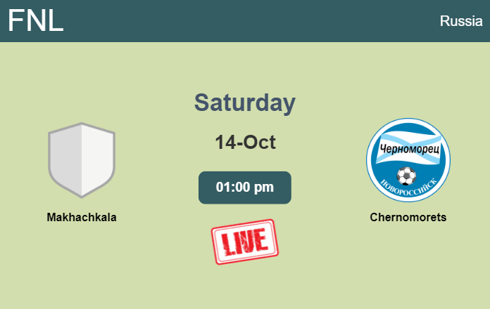 How to watch Makhachkala vs. Chernomorets on live stream and at what time